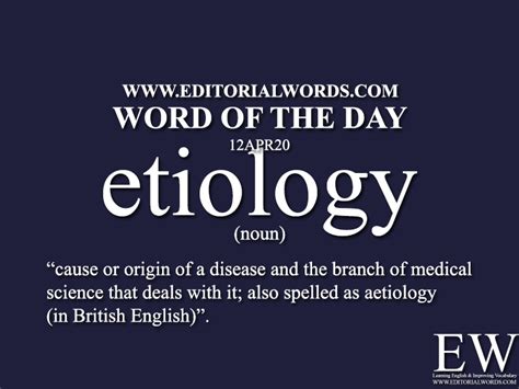 Word Of The Day Etiology 12apr20 Editorial Words