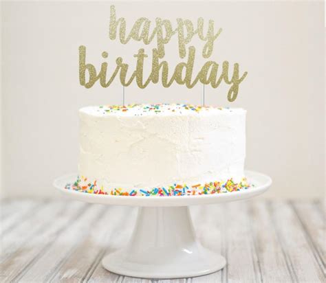 Decor Happy Birthday Glitter Cake Topper 2505167 Weddbook