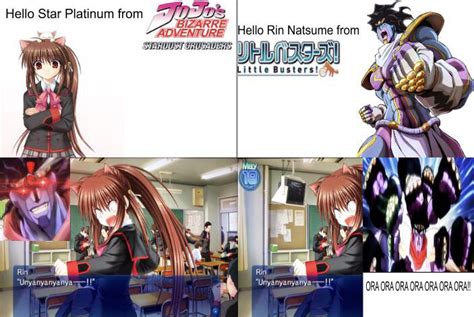 Rin Natsume Meets Star Platinum Goodanimemes