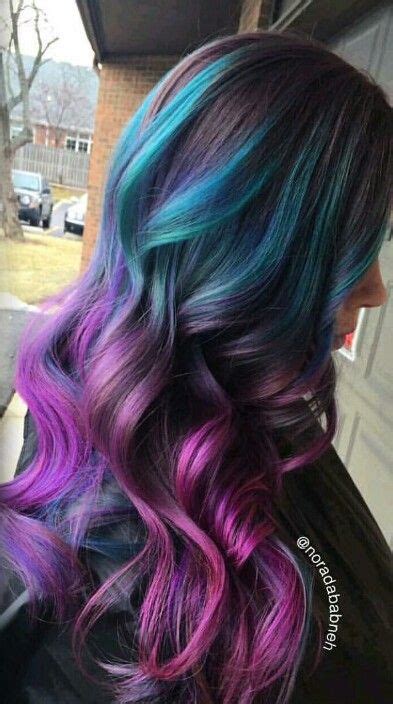 Beautiful Blue Purple Ombre Dyed Hair Color Hair Dye