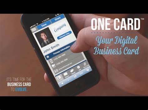 Less than 12% of paper business cards end up in a company's crm. One Card™ | Your Digital Business Card - YouTube