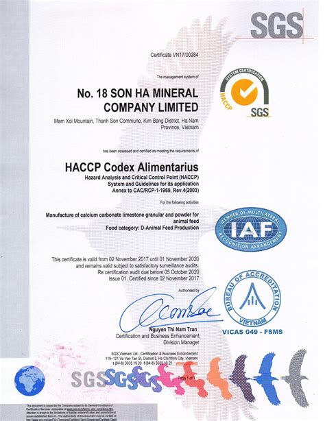 Certificate Iso 220002005 And Haccp