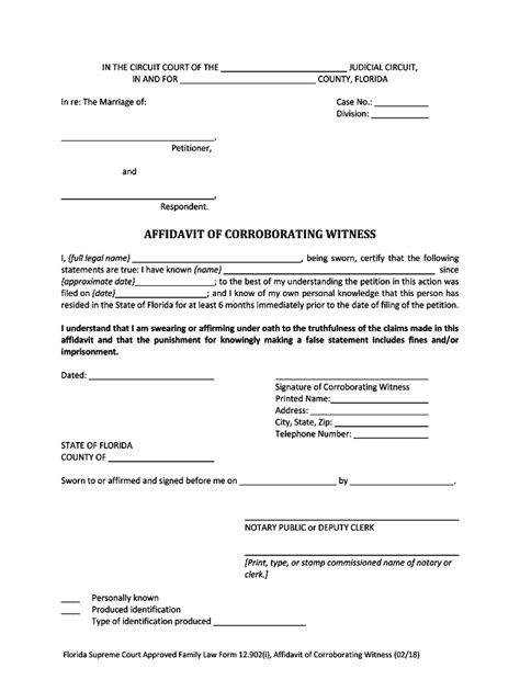 Affidavit Of Corroborating Witness Packet Pdf Form Fill Out And Sign