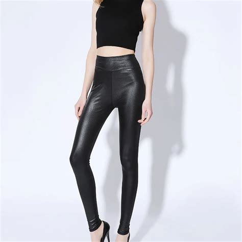 Sexy Leather Pants High Waist Slim Trousers Women Casual Skinny Stretch Pu Leather Pencil Pants