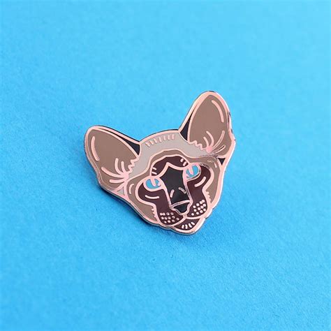 Siamese Cat Hard Enamel Pin Rose Gold Plating Cat Breed Cat Pin