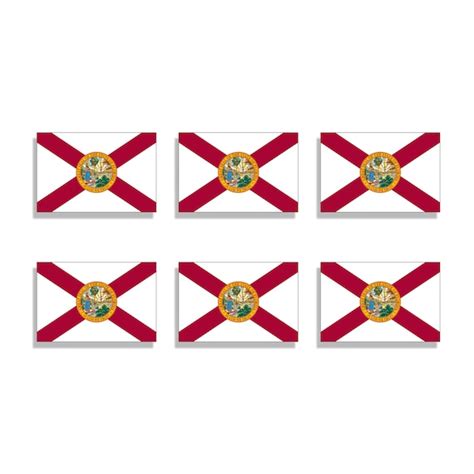 6 Mini Florida State Flag Stickers Fl Beach Ocean Sea Car Etsy