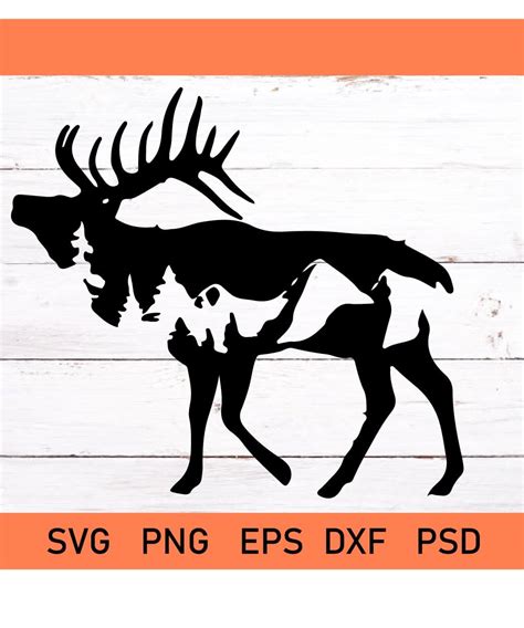 Art And Collectibles Cut File For Cricut Forest Svg Eagles Svg Elk Shape