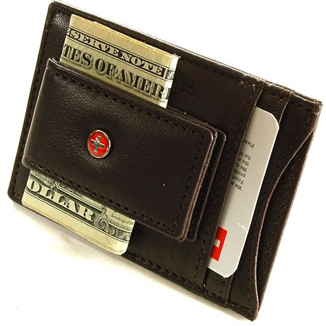 They are convenient, minimalistic, and easy to use, crafted from leather, carbon, metal, elastic, and other materials, in many shades and hues. AlpineSwiss Mens Leather Money Clip Magnet Front Pocket Wallet Slim ID Card Case | eBay