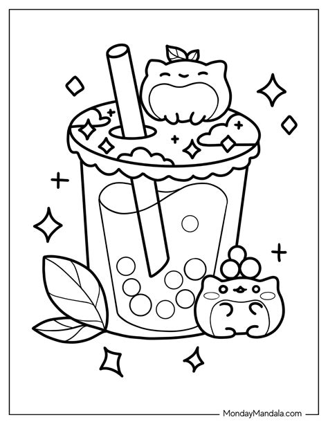 Collection Of 64 Best Kawaii Boba Coloring Pages Free To Print And