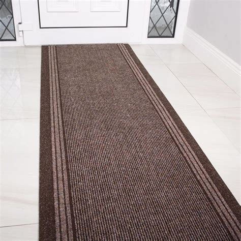 New Brown Rubber Backed Very Long Hallway Hall Runner Narrow Rugs