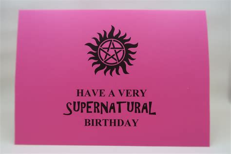 Supernatural Birthday Card Dean Birthday Card Etsy