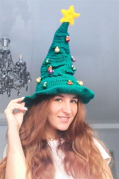 Pattern Christmas Tree Crochet Hat Party Pattern Christmas Etsy