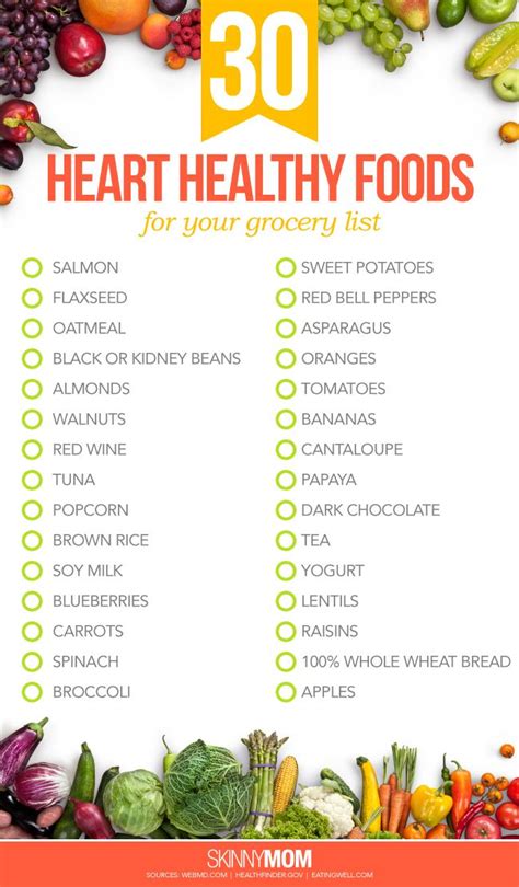 Looking to prevent heart disease and improve your cardiovascular health? 30 Heart Healthy Foods for Your Grocery List | Heart ...