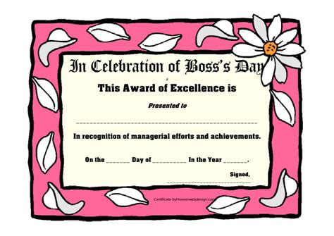 Bosss Day Award Certificate Template Download Printable Pdf