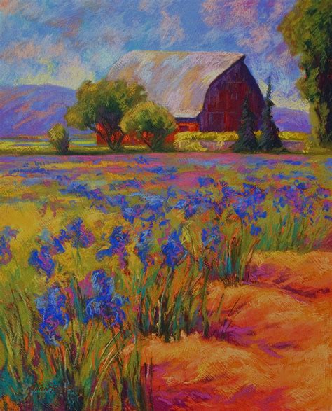 Iris Field Painting By Marion Rose Pixels