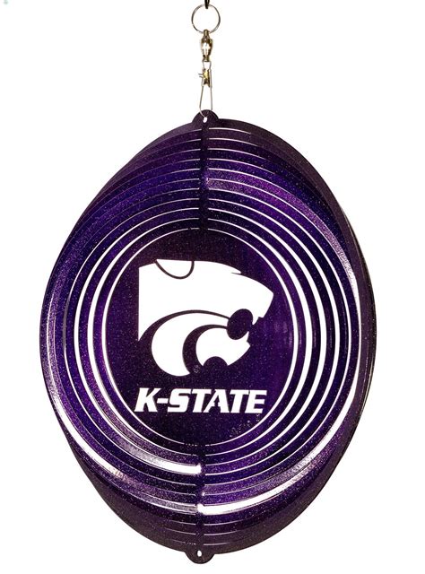 Kansas State Wildcats Purple Swirly Metal Wind Spinner Etsy Uk