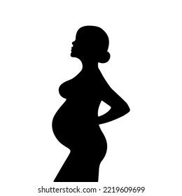Silhouette Beautiful Naked Woman Vector Illustration Stock Vector Royalty Free