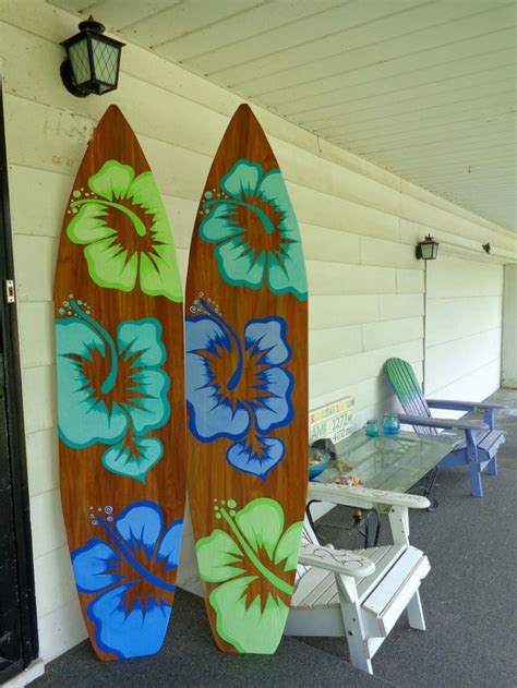 Two 6 Foot Wood Hawaiian Surfboards Wall Art Decor Or Etsy