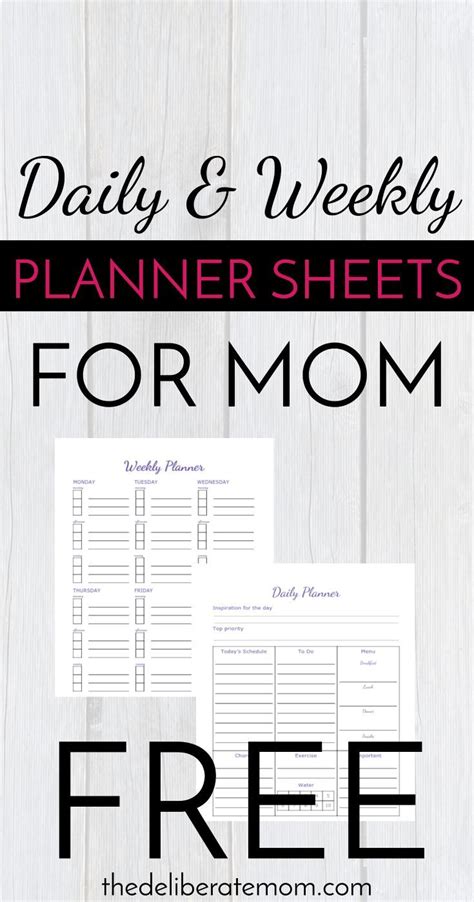 Throughout the course, you'll learn skills that will benefit your family relationships. Daily and Weekly Planning Sheets for Mom | Parenting plan ...