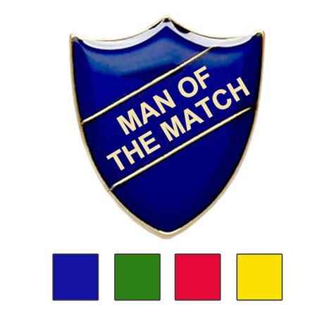 Man Of The Match School Badges Shield Shape