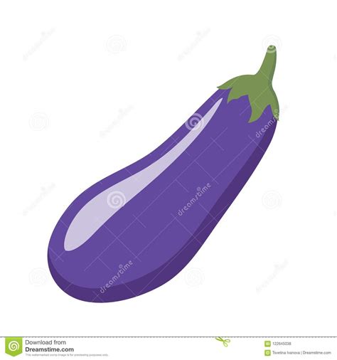 Colorful Eggplant Clipart Cartoon Eggplant Vector Illustration Stock