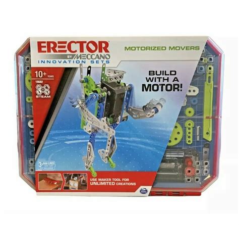 Meccano Erector Motorized Movers Steam Building Kit W Meccablock