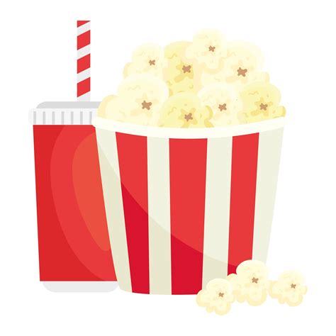 Popcorn With Drink On White Background 1895383 Vector Art At Vecteezy