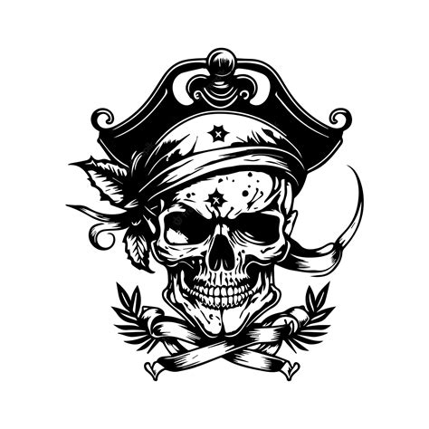 Premium Vector Pirates Skull Line Art Hand Drawn Illustration