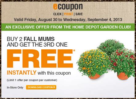 A few diy projects that will be of special interest to the vegetable gardener include those covering; The Home Depot Canada Garden Club Coupons: Buy 2 Fall Mums ...
