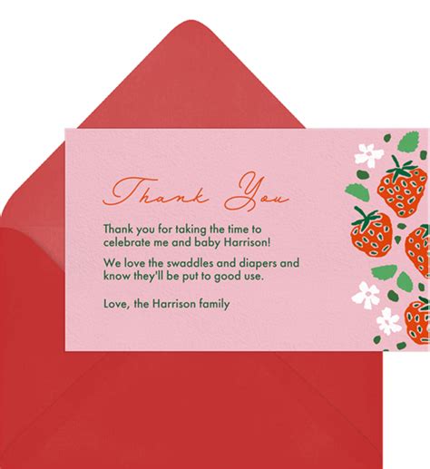 Berry Sweet Thank You Notes In Pink