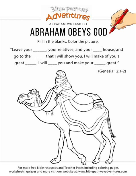 Abram follows god (genesis 12) january 30, 2013 by brittany putman. Abraham obeys God worksheet and coloring page | Bible ...