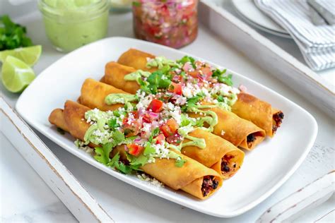 Ground Beef Flautas With Cilantro Avocado Sauce Midwest Foodie