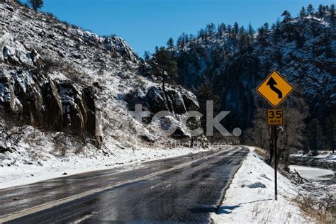 Poudre Canyon In Winter Stock Photos