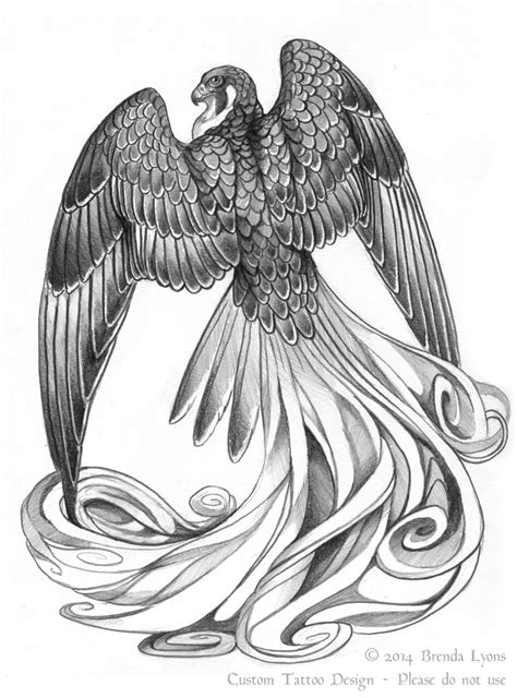 Stylized Fantasy Falcon Tattoo Design By Windfalcon On Deviantart