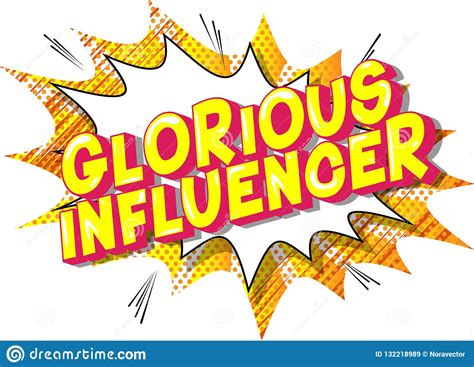 Glorious Influencer Comic Book Style Words Stock Vector