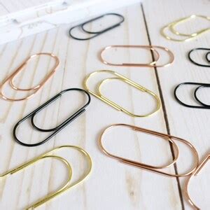 Extra Wide Jumbo Planner Paper Clips Large Paperclip Black Rose Gold Gold Planner Accessories