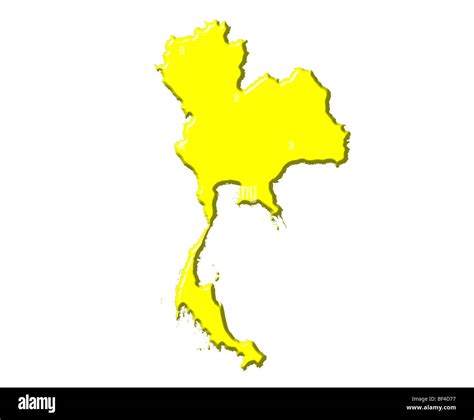 Thailand 3d Map With National Color Stock Photo Alamy