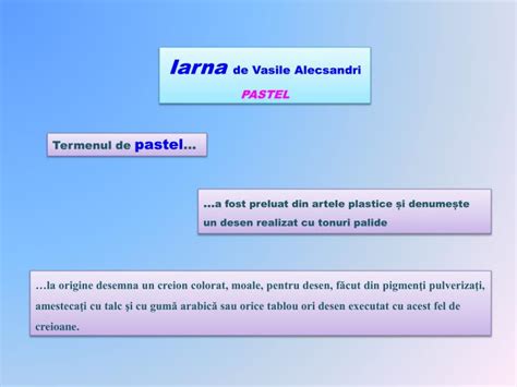 Ppt Iarna De Vasile Alecsandri Pastel Powerpoint Presentation Free