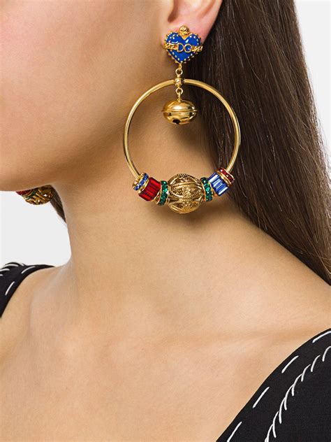 Dolce And Gabbana Sacred Heart Hoop Earrings Earrings Heart Hoop