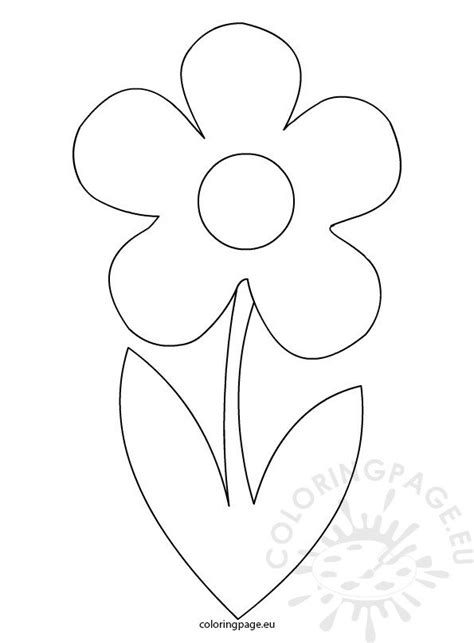 Free invitation template for a birthday party, wedding, bridal shower, baby shower. Flower With Stem Template - Coloring Page