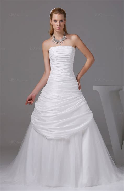 Ruching Wedding Dress Bridal Gowns Fitted A Line Strapless Corset