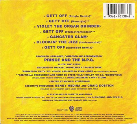 Prince And The New Power Generation Gett Off Us Cd5 1991 Paisley