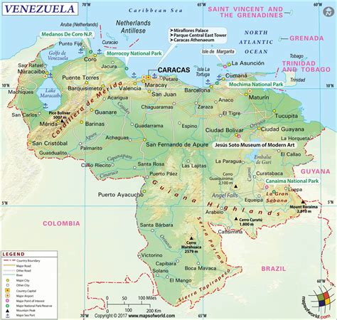Venezuela Map With Cities