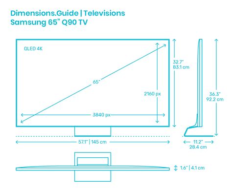 Samsung 65 Q90 Tv Dimensions And Drawings