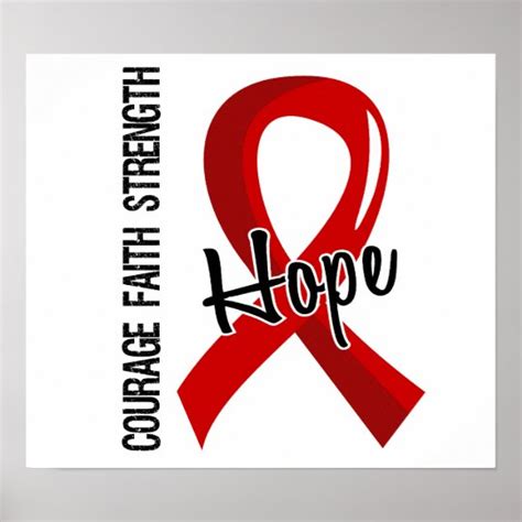Courage Faith Hope 5 Aids Poster