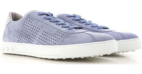 Tods Lace Sneakers For Men In Sky Blue Blue For Men Lyst
