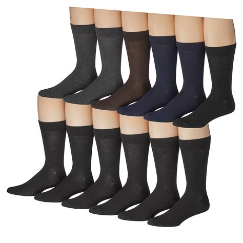 yacht and smith 12 pairs of mens solid executive dress socks cotton blend sock size 10 13