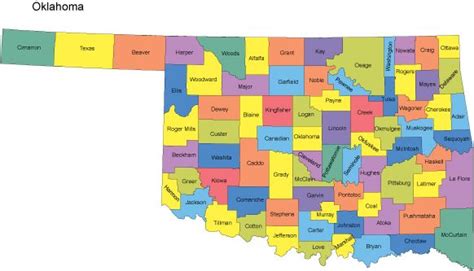 Oklahoma Map Showing Counties Interactive Map