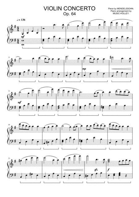 mendelssohn violin concerto op 64 easy sheet sheet music pdf download