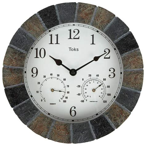 Lilys Home Hanging Wall Clock Includes A Thermometer And Hygrometer